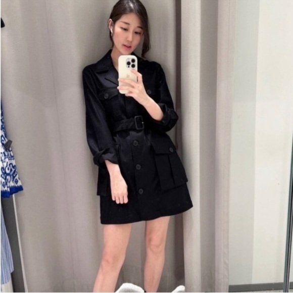 NEW WITH TAGS ZARA COLLECTION BELTED LINEN BLEND JACKET dress wrap dress - Picture 6 of 12